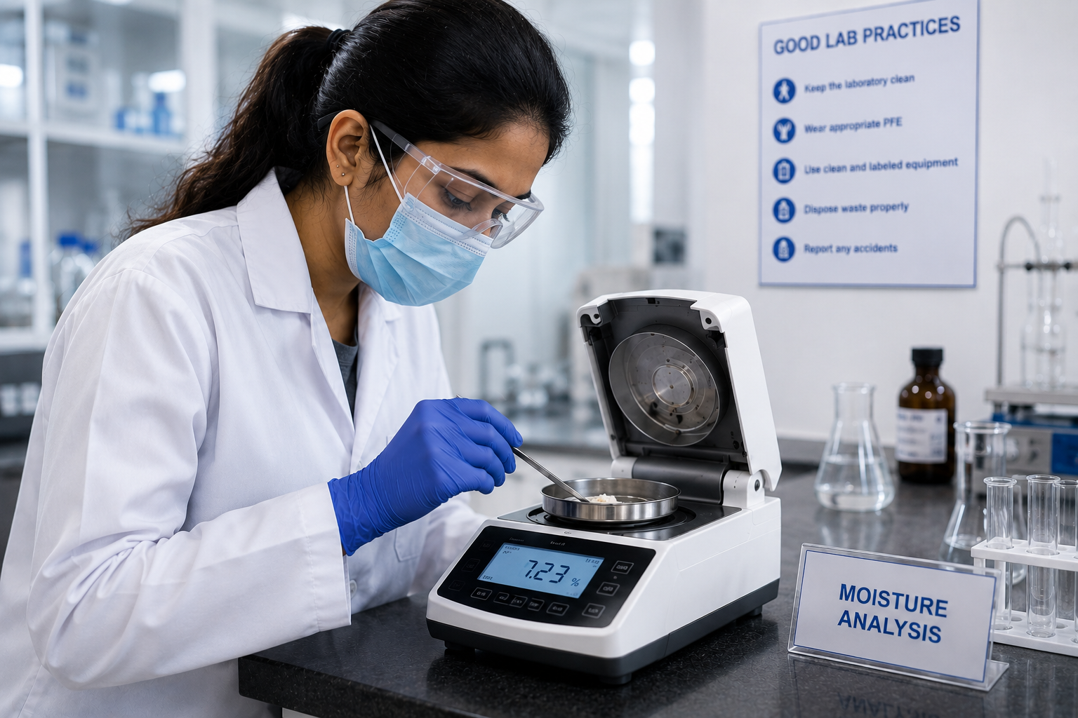 Nutri Bahar production specialist operating hygienic soya badi testing and processing equipment